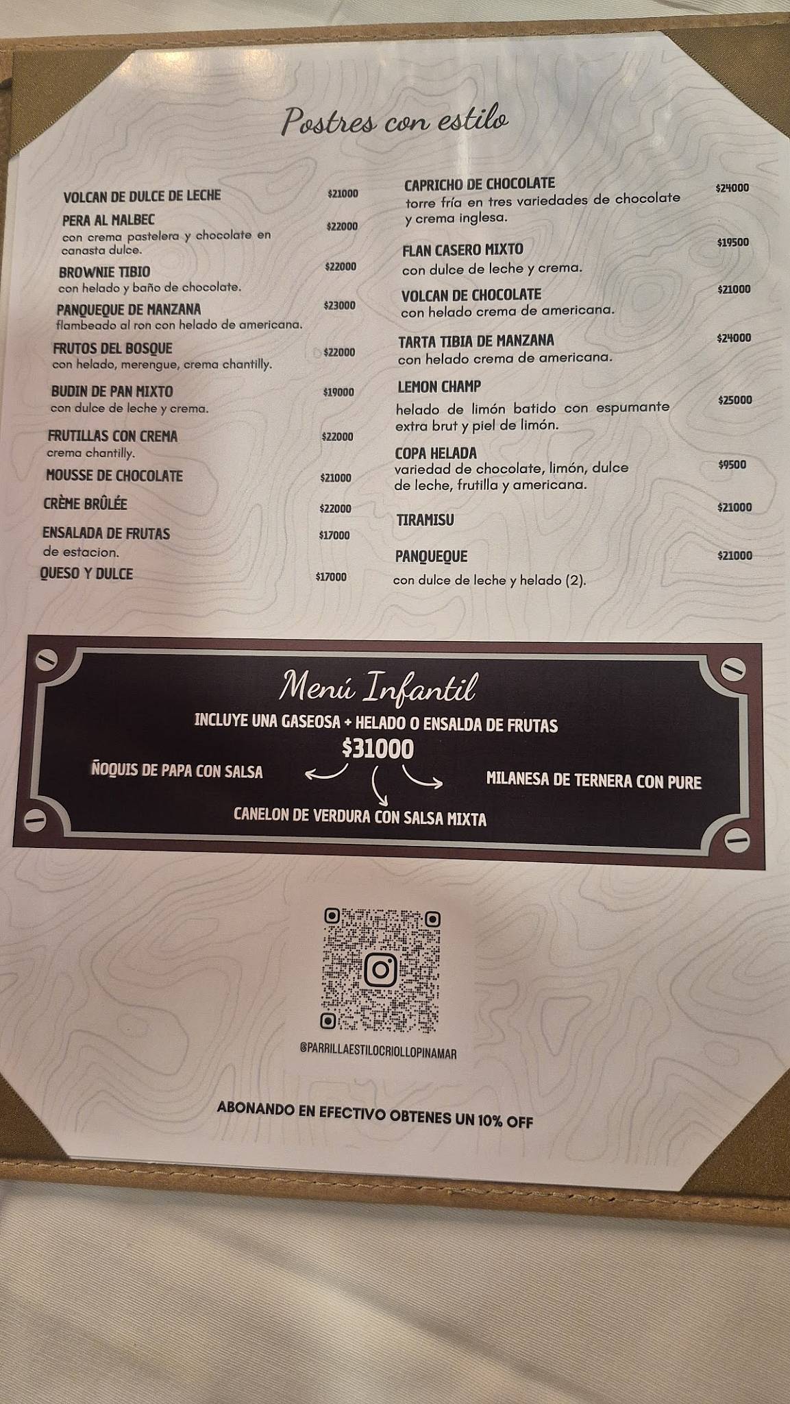 Restaurante Estilo Criollo меню
