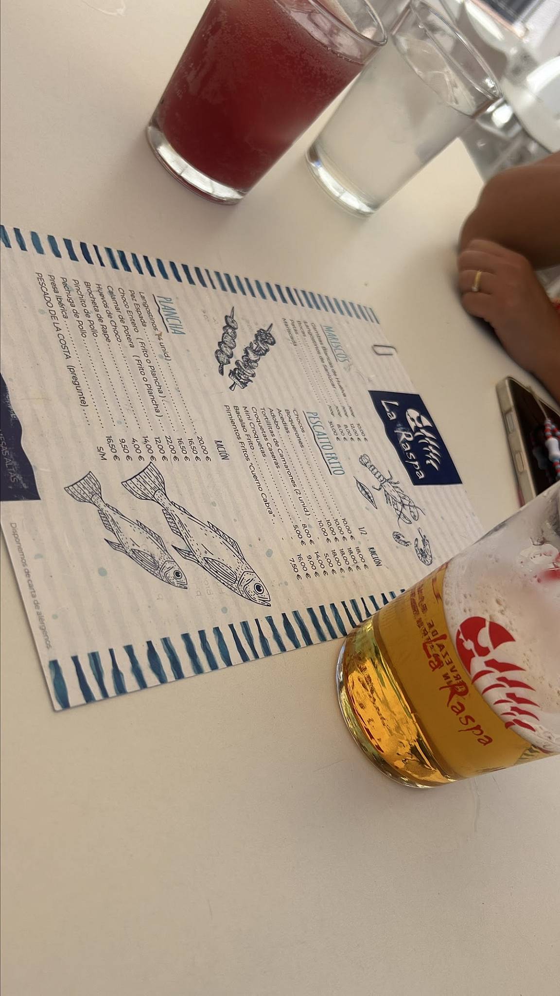 Restaurante La Raspa меню