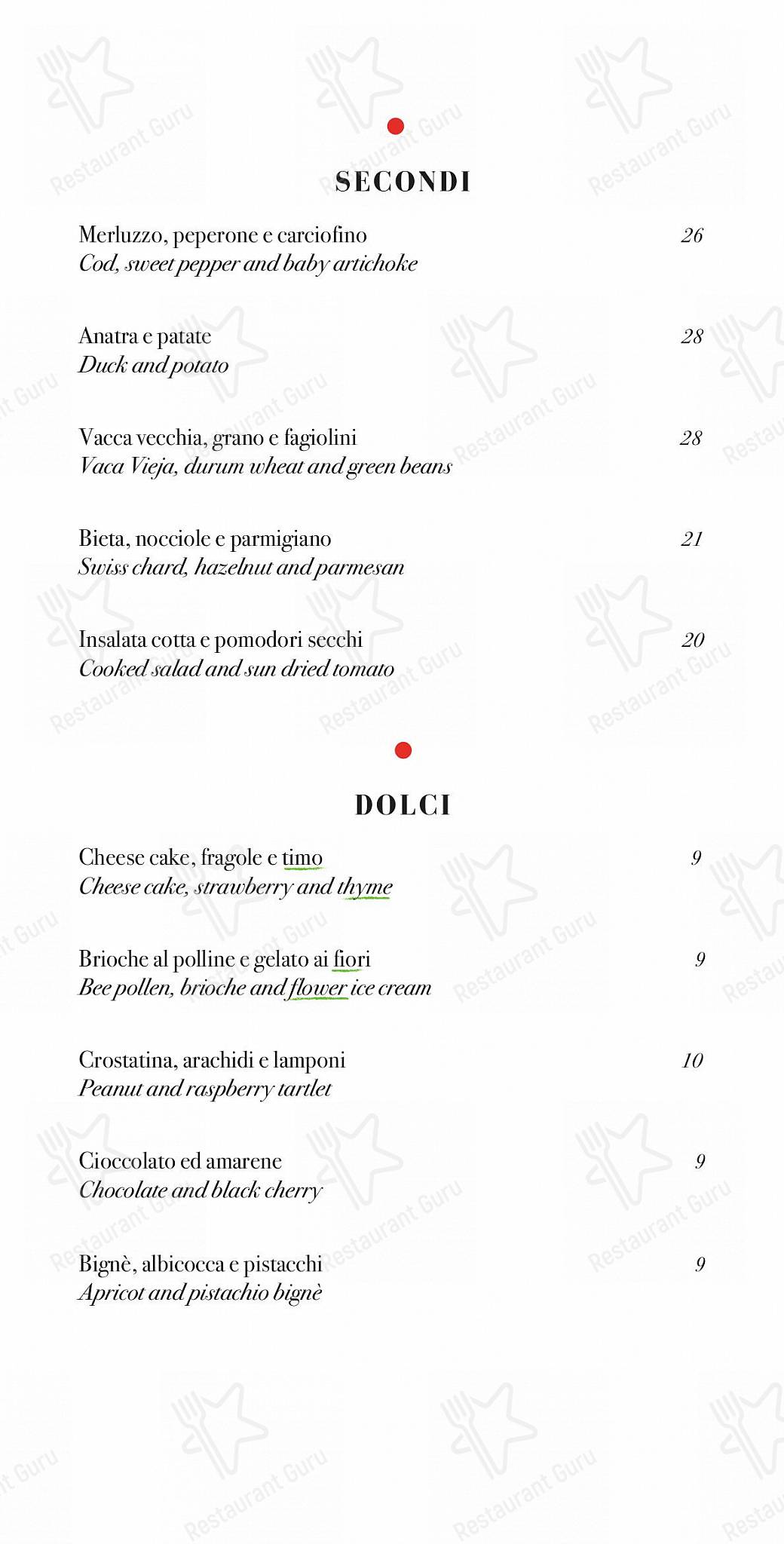 Retrobottega в Риме - 菜单