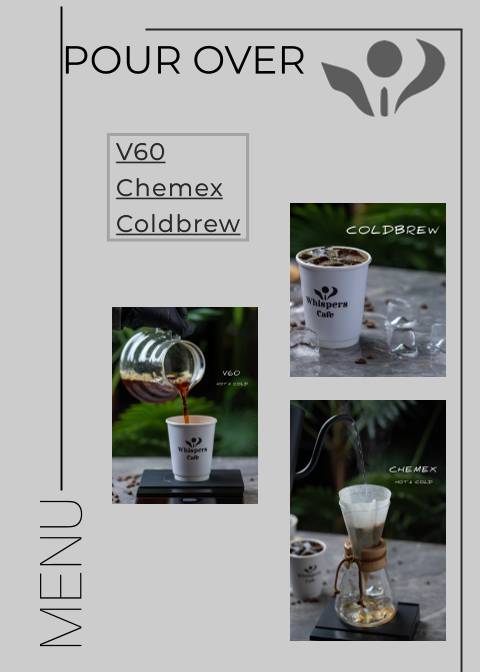 Whispers Cafe меню