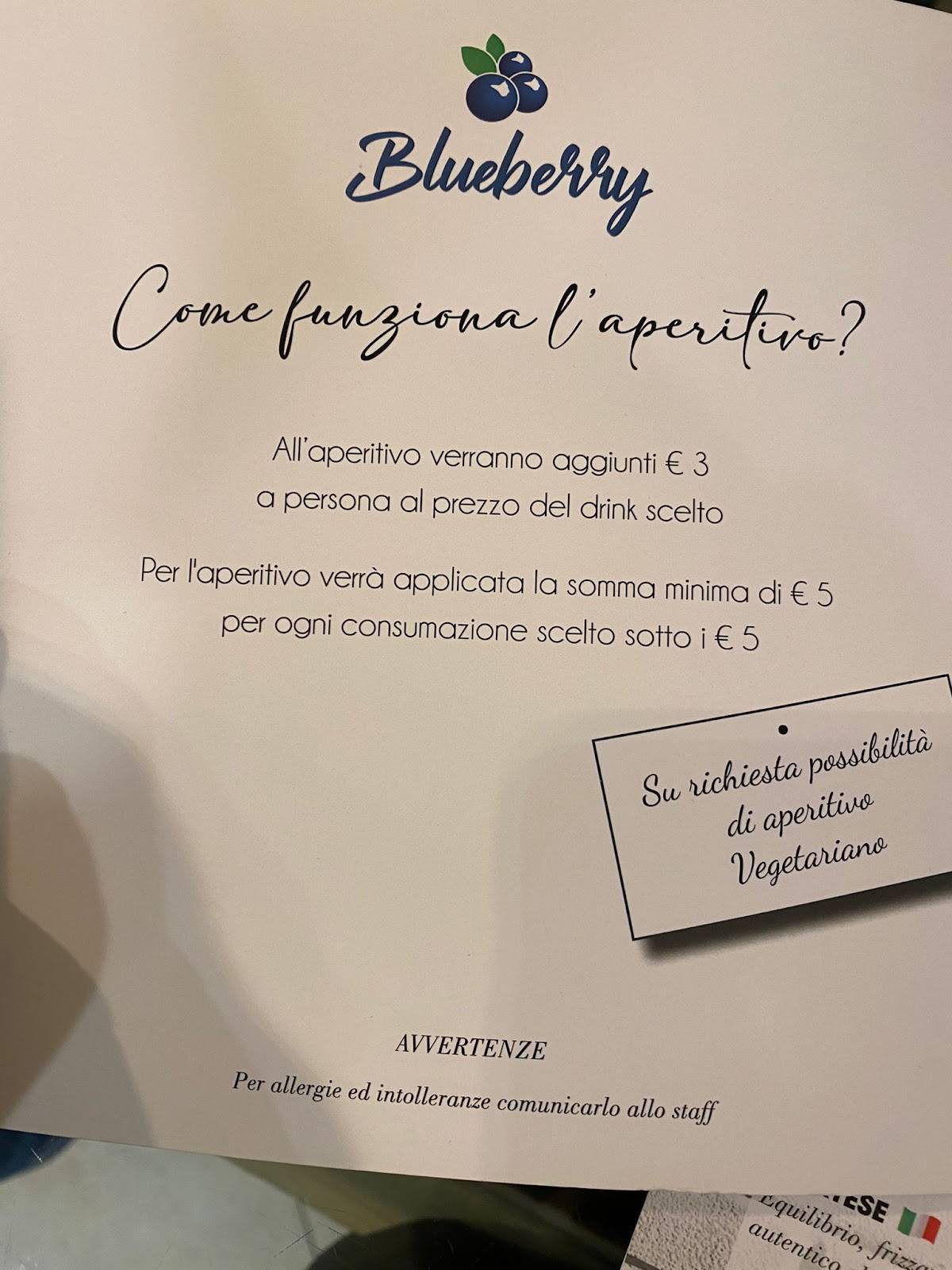 Caffetteria aperitivi Blueberry меню