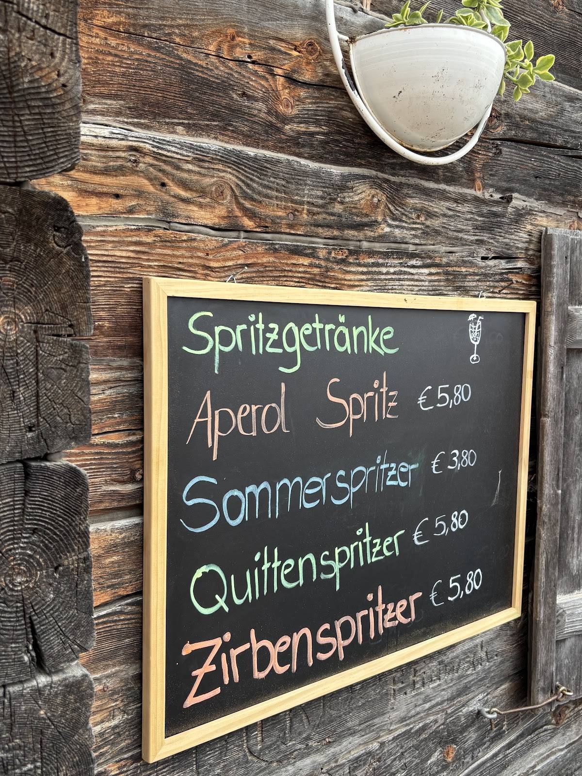 Rinner Alm меню