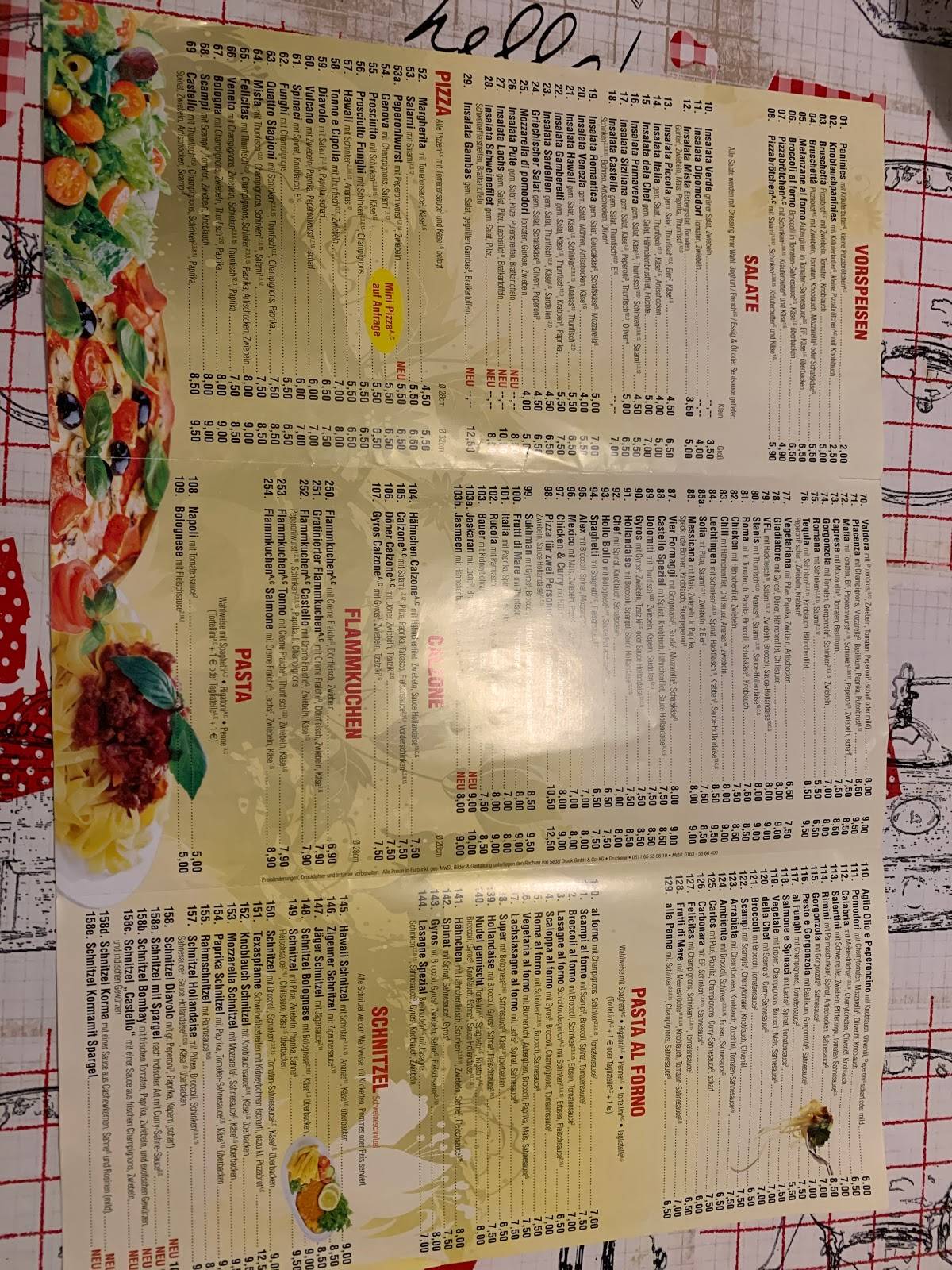 Ristorante Castello меню