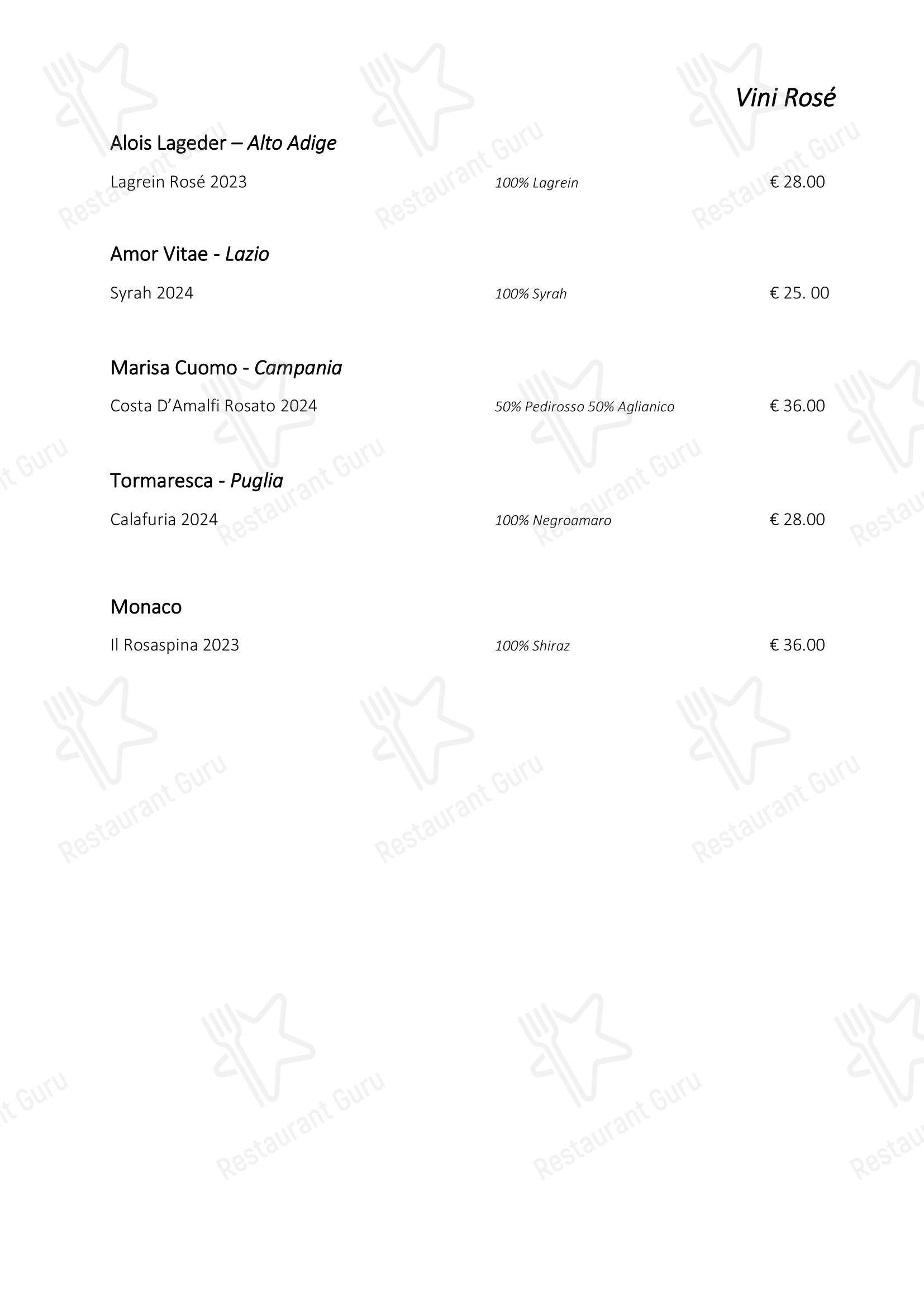 Ristorante Consolini в Риме - Меню напитков