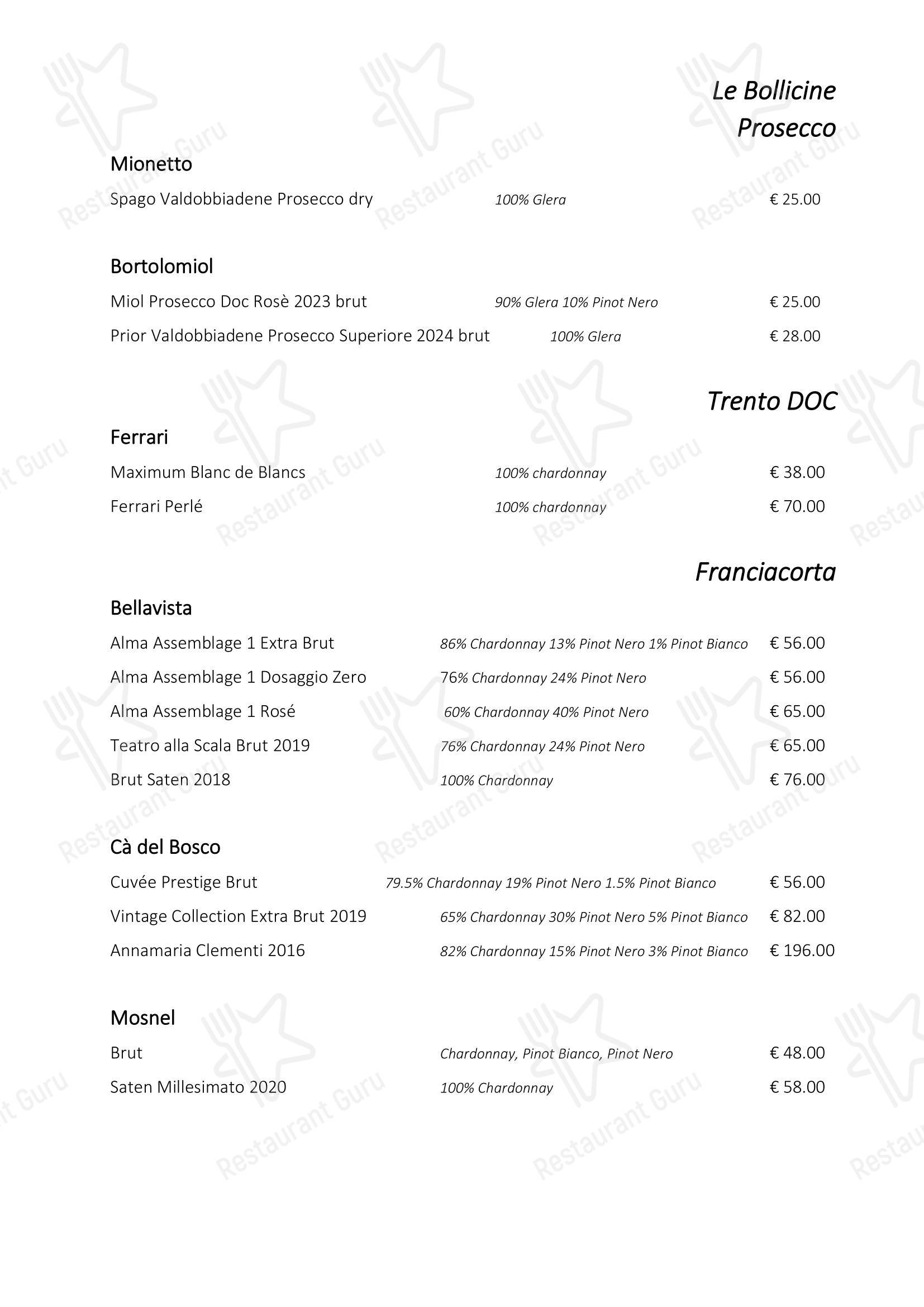 Меню ресторана Ristorante Consolini - Меню напитков