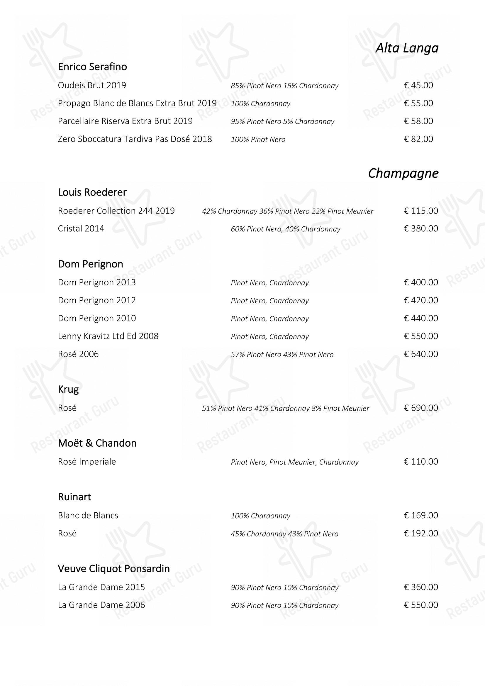 Ristorante Consolini в Риме - Основное меню