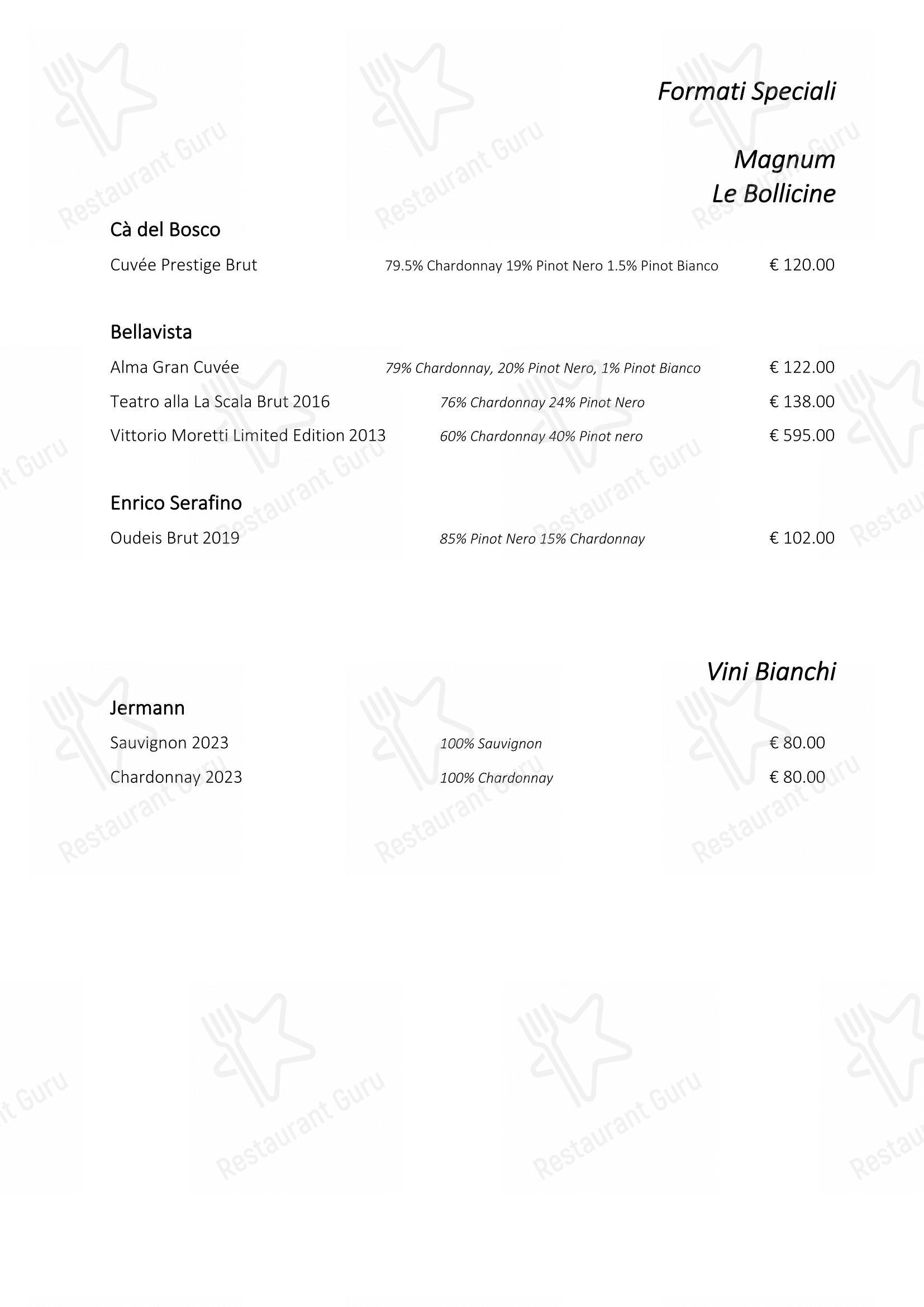 Основное меню ресторана Ristorante Consolini в Риме