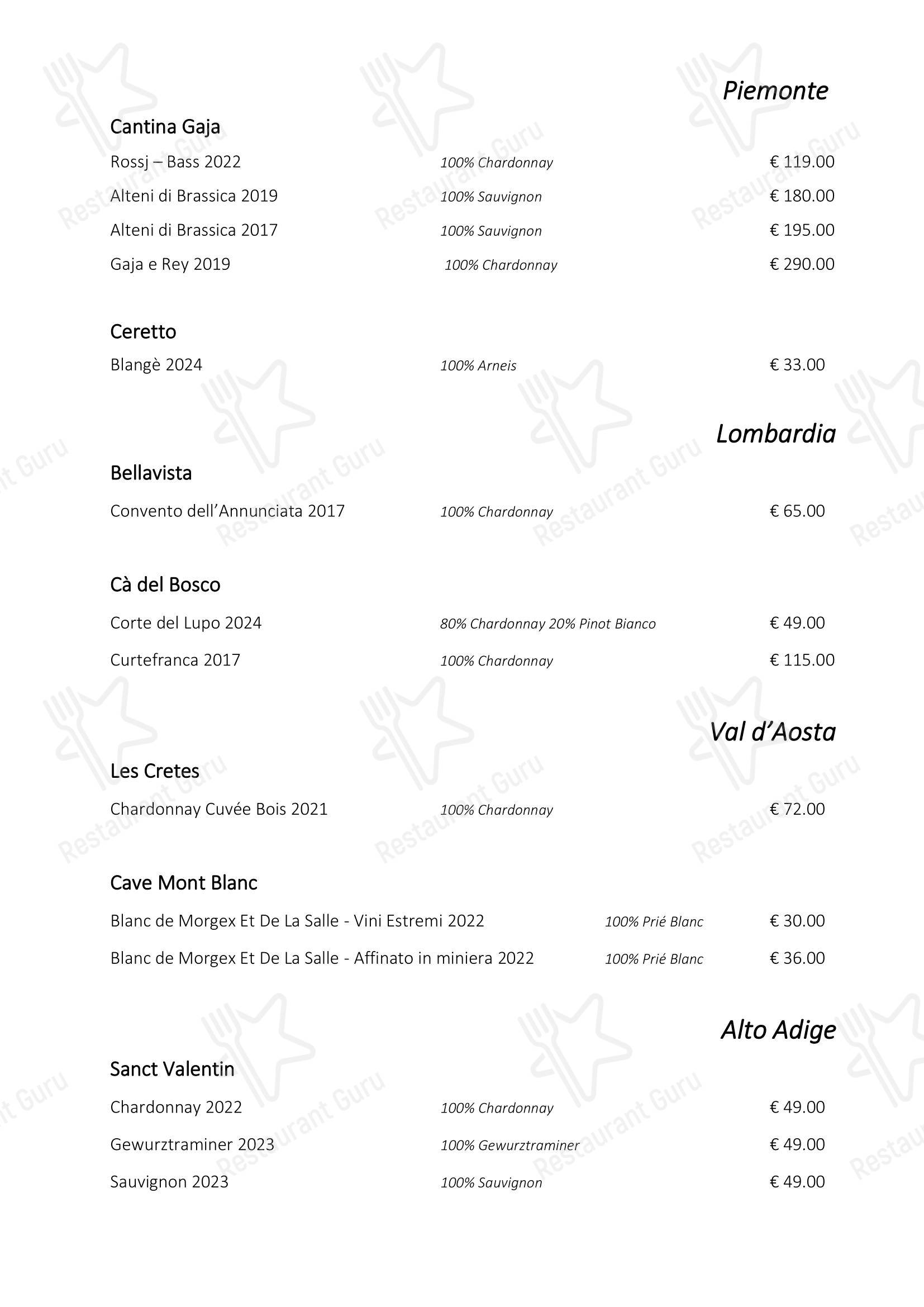 Меню ресторана Ristorante Consolini - Меню напитков