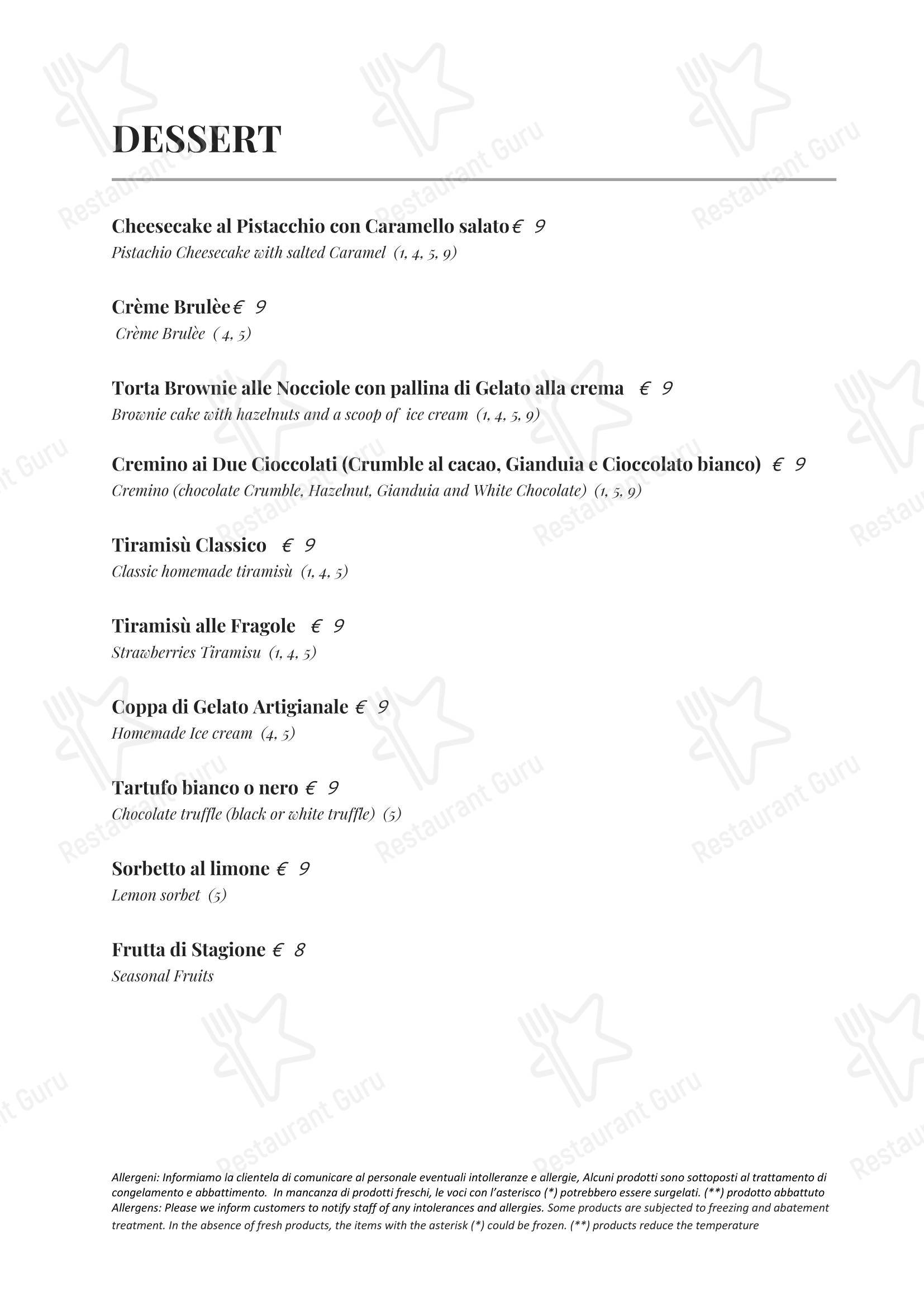Меню ресторана Ristorante Cotto - Dharma Group
