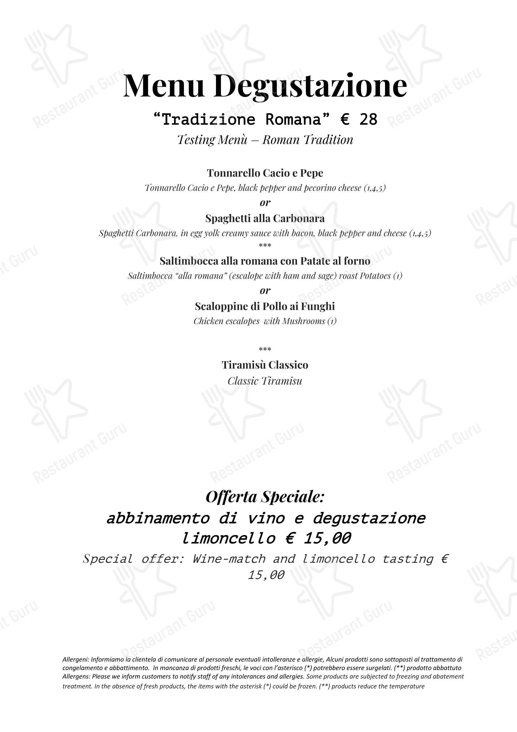 Меню напитков ресторана Ristorante Cotto - Dharma Group в Риме