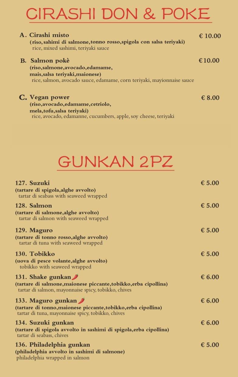 Ristorante Er Primo Fusion меню