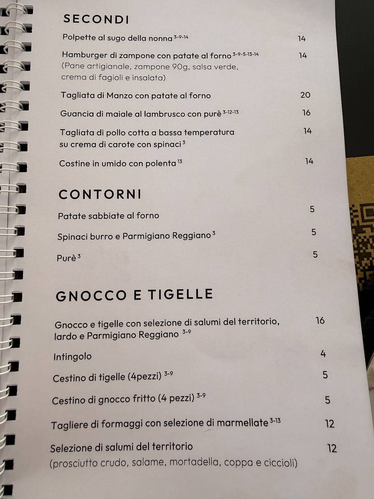 Ristorante Fà a Mód меню