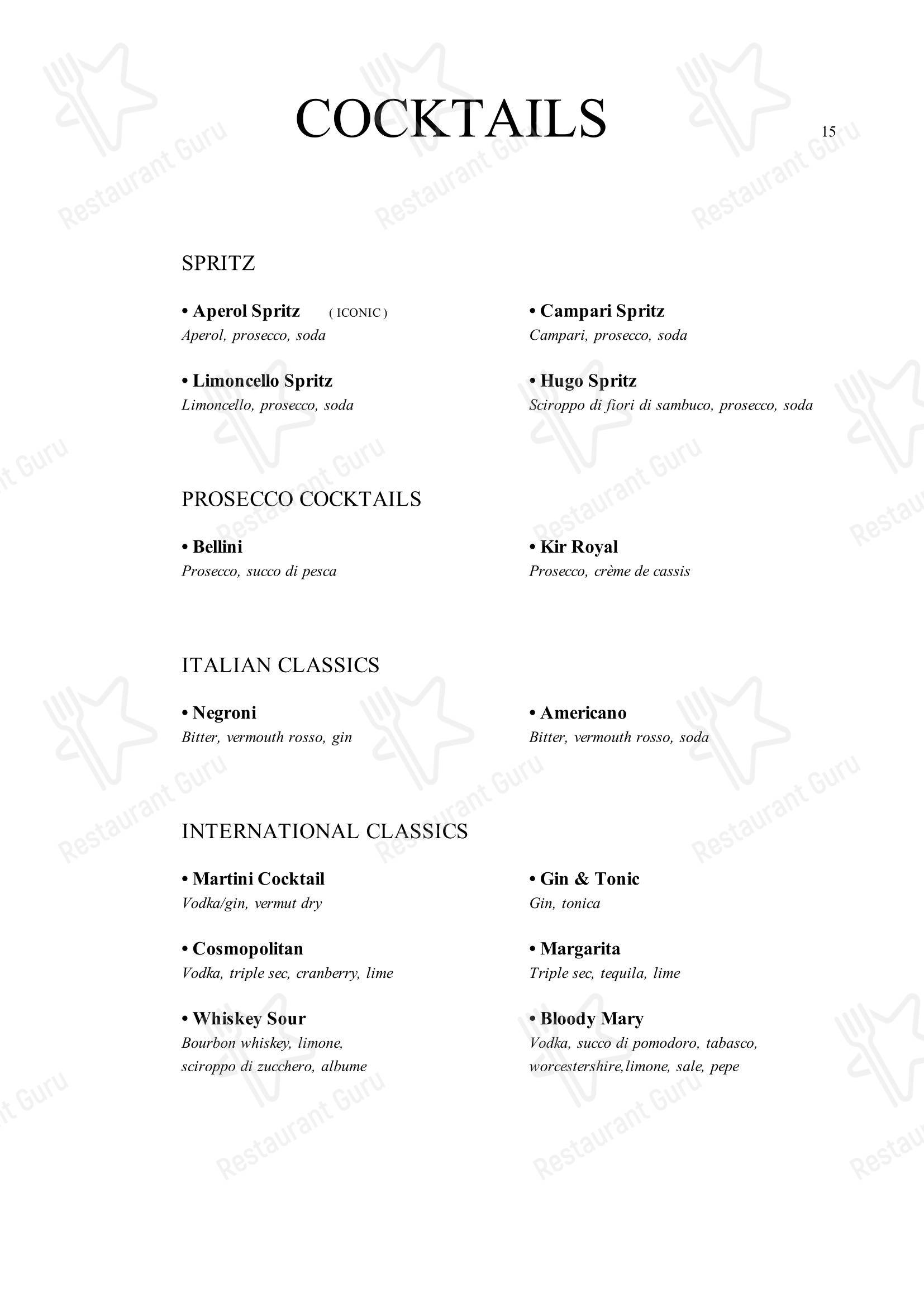 Меню ресторана Ristorante Fuocolento - 菜单