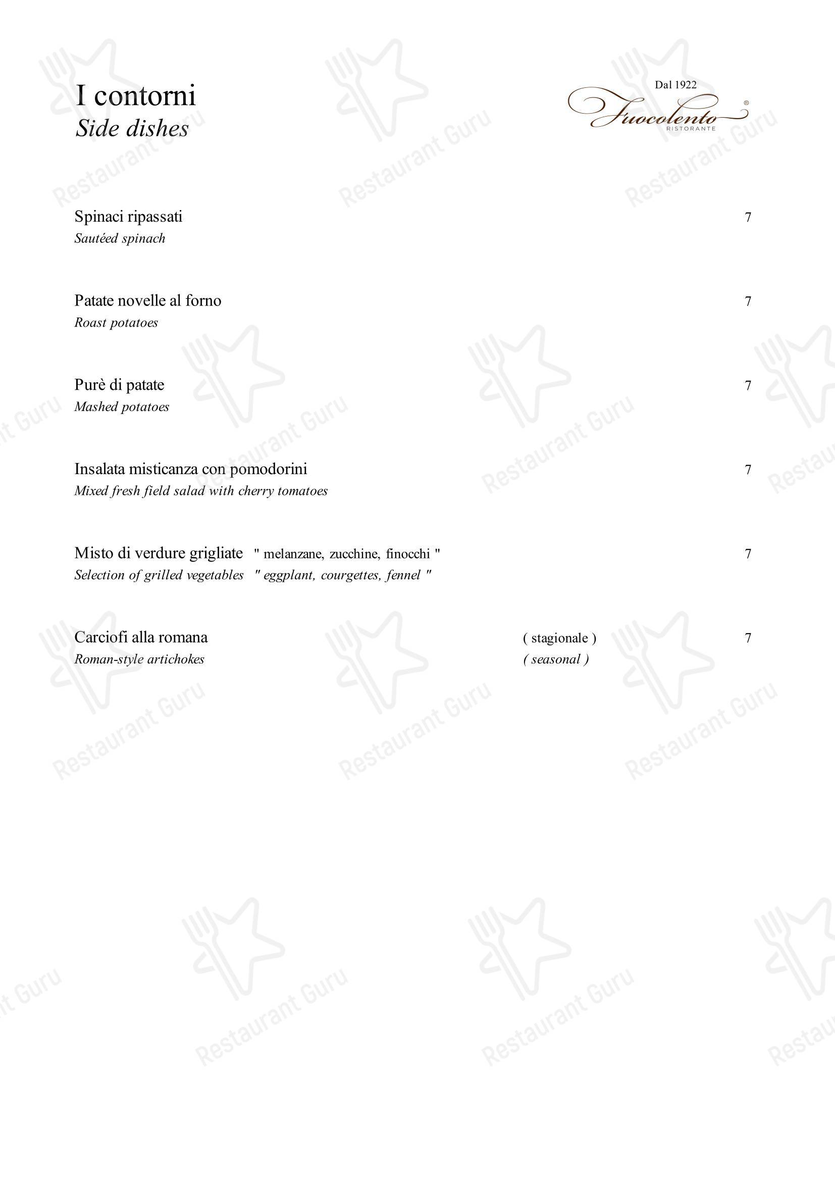 Меню напитков ресторана Ristorante Fuocolento