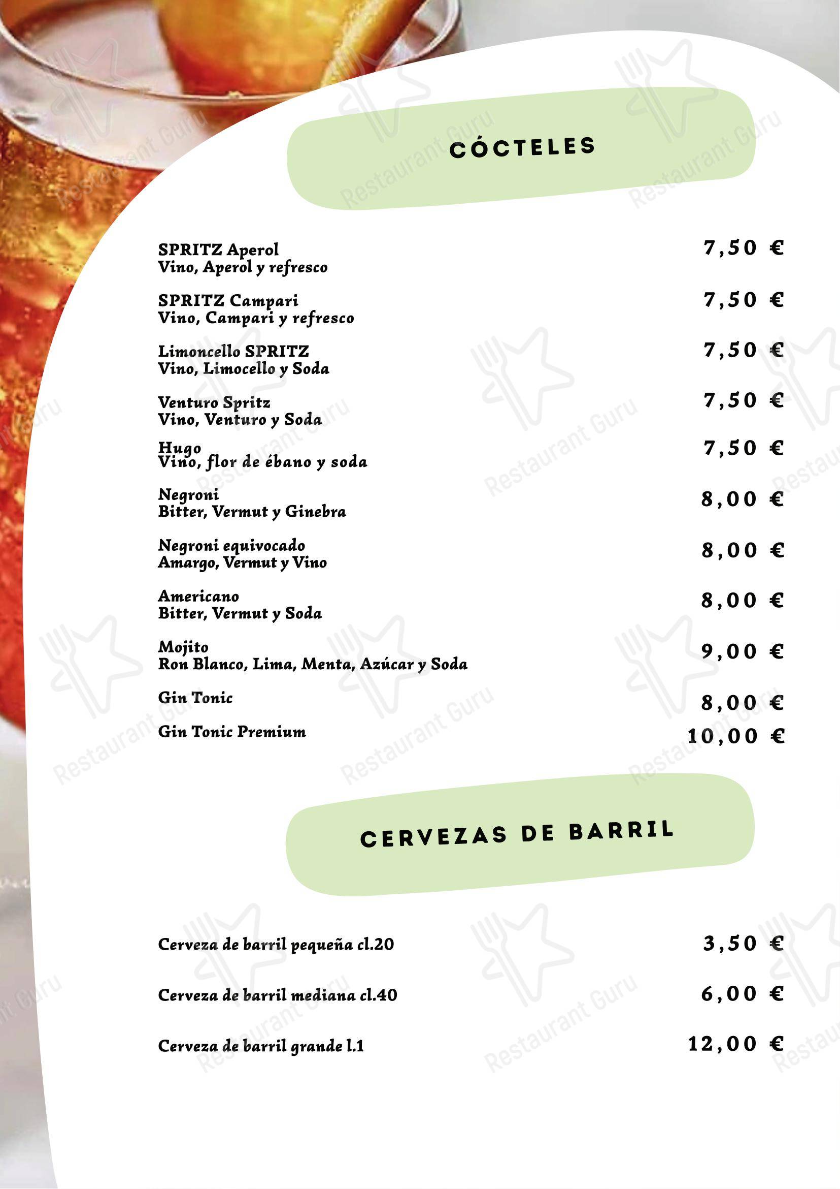 Ristorante Pizzeria Auriga в Риваццурре - Меню напитков