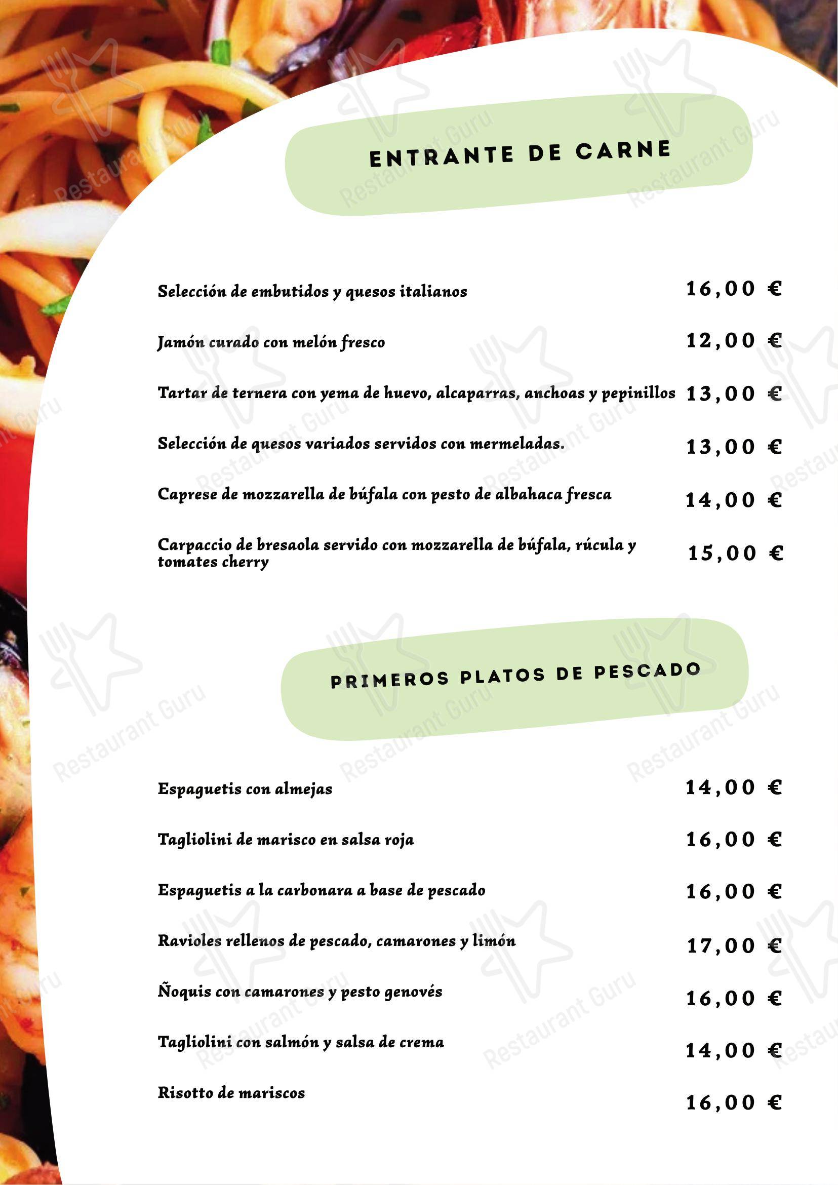 Меню напитков паба и бара Ristorante Pizzeria Auriga