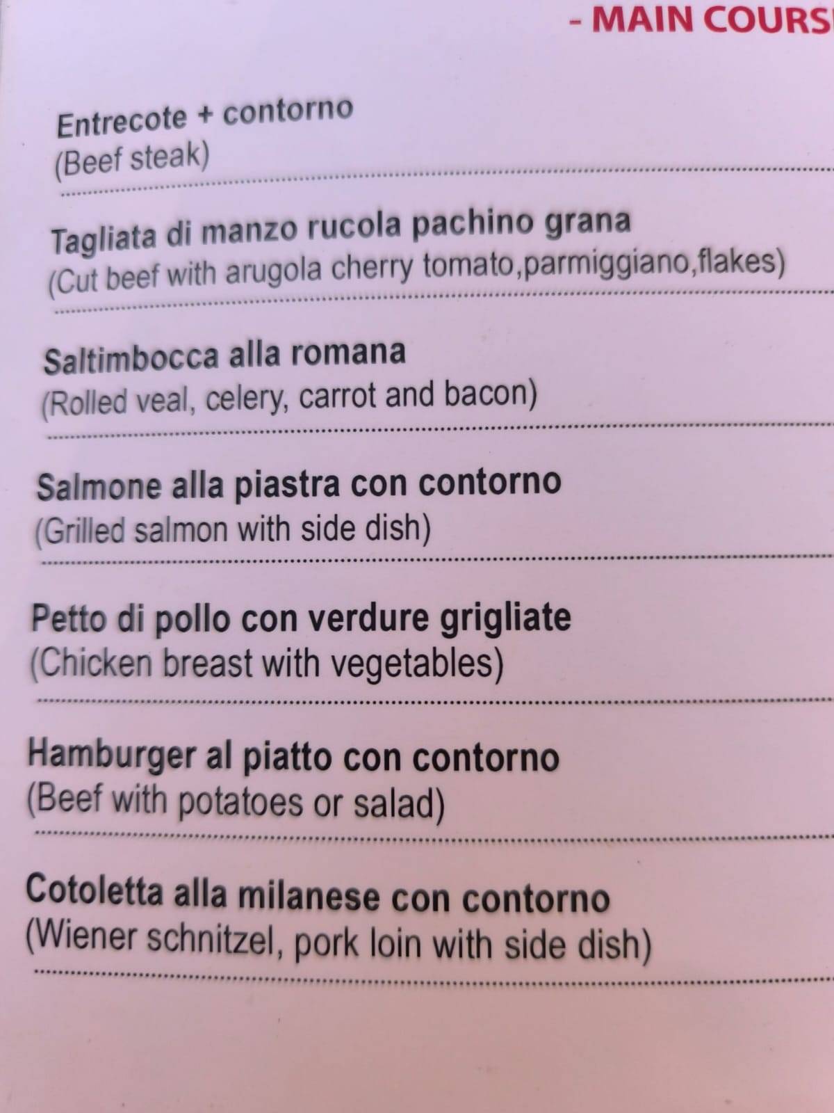 Ristorante Pizzeria Popolo Caffè меню
