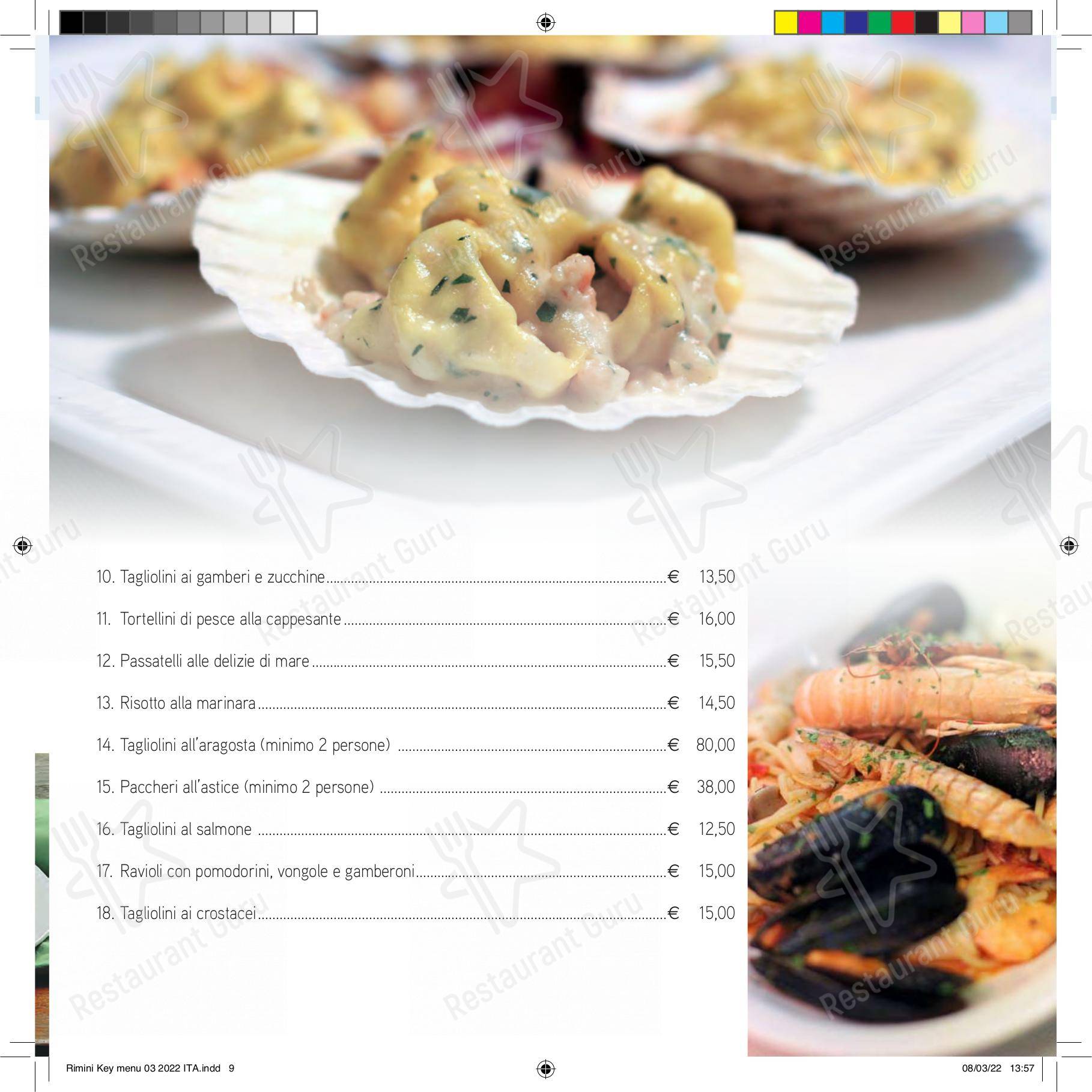 Меню ресторана Ristorante Pizzeria Rimini Key - Меню