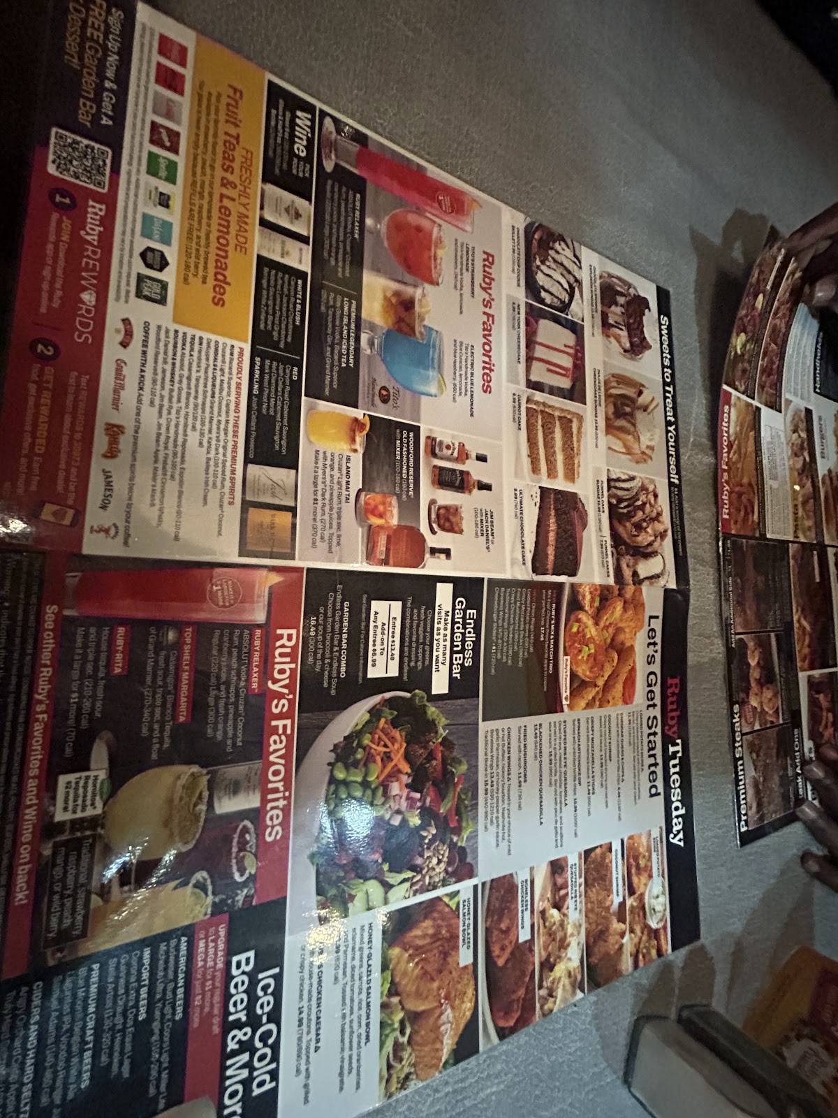 Ruby Tuesday меню