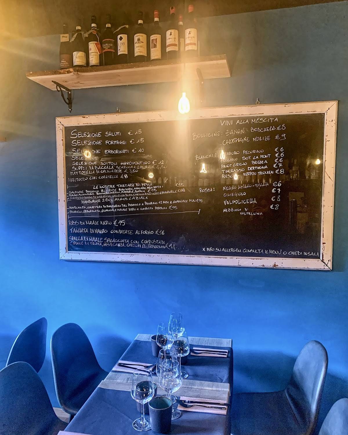 Rules Vineria меню