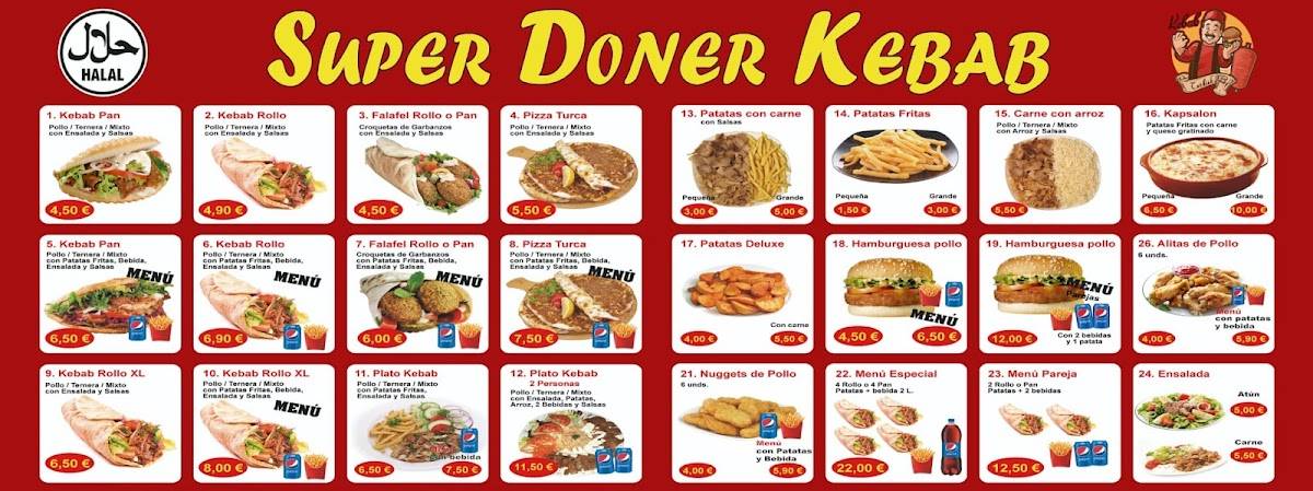 SUPER DONER KEBAB ROTA меню