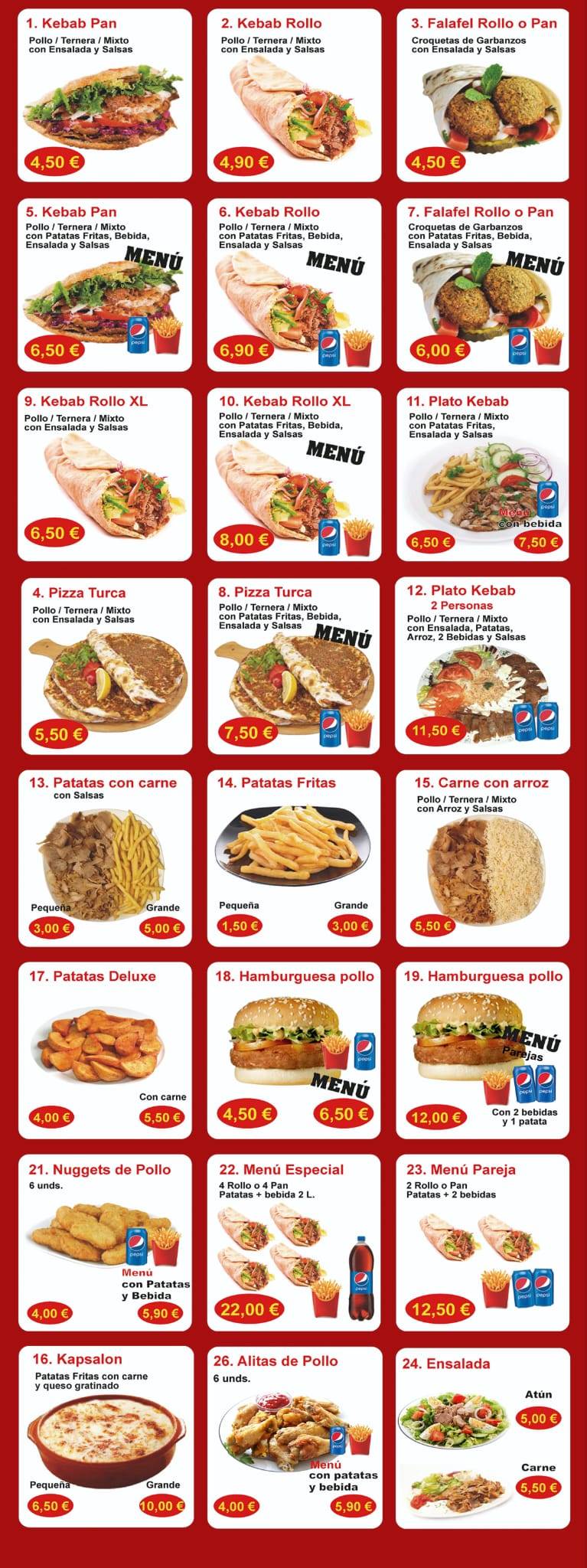 SUPER DONER KEBAB ROTA меню