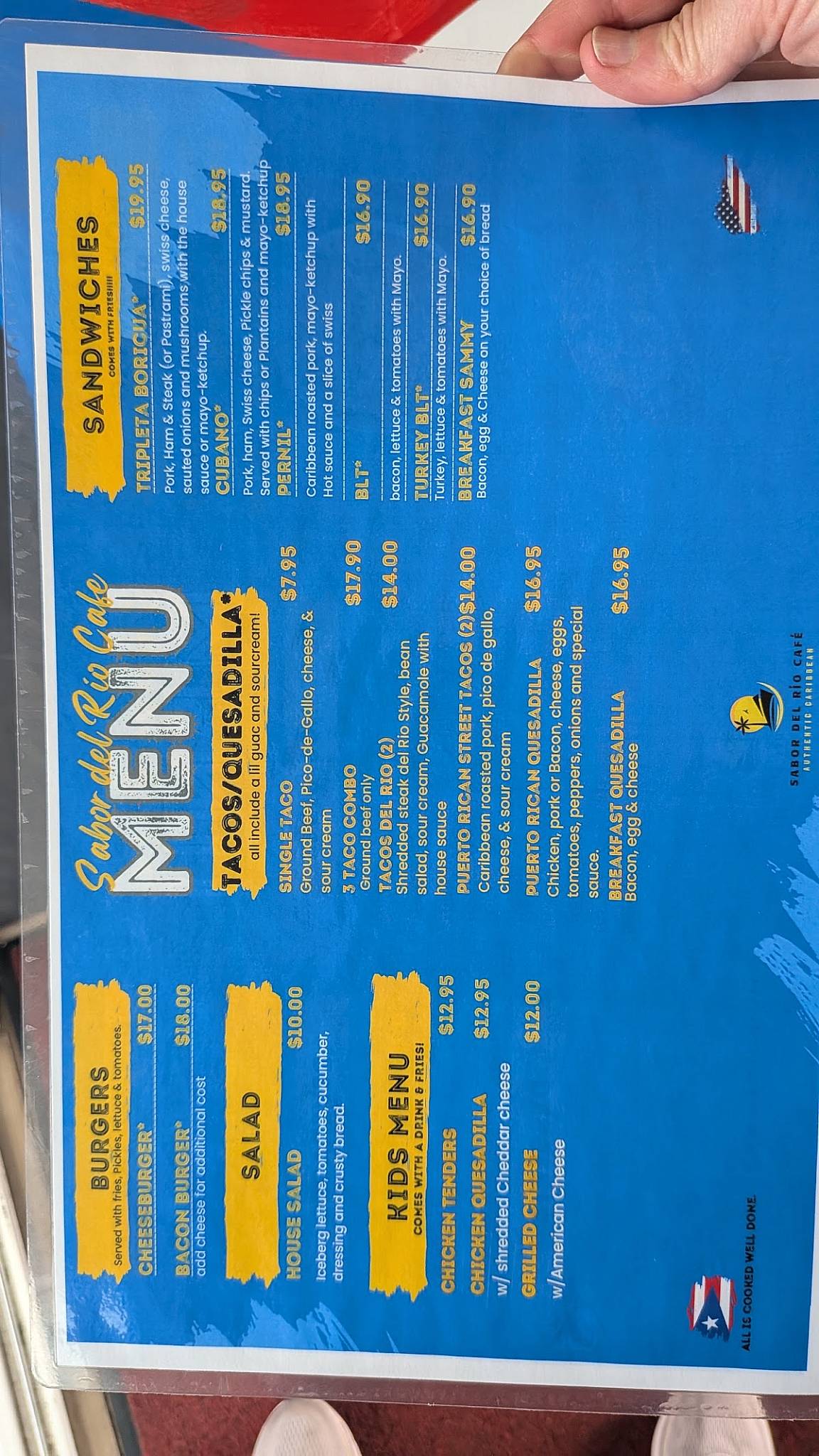 Sabor Del Río Café меню