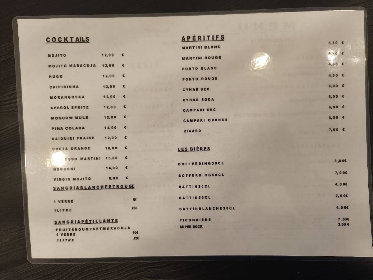 CHECK-INN меню