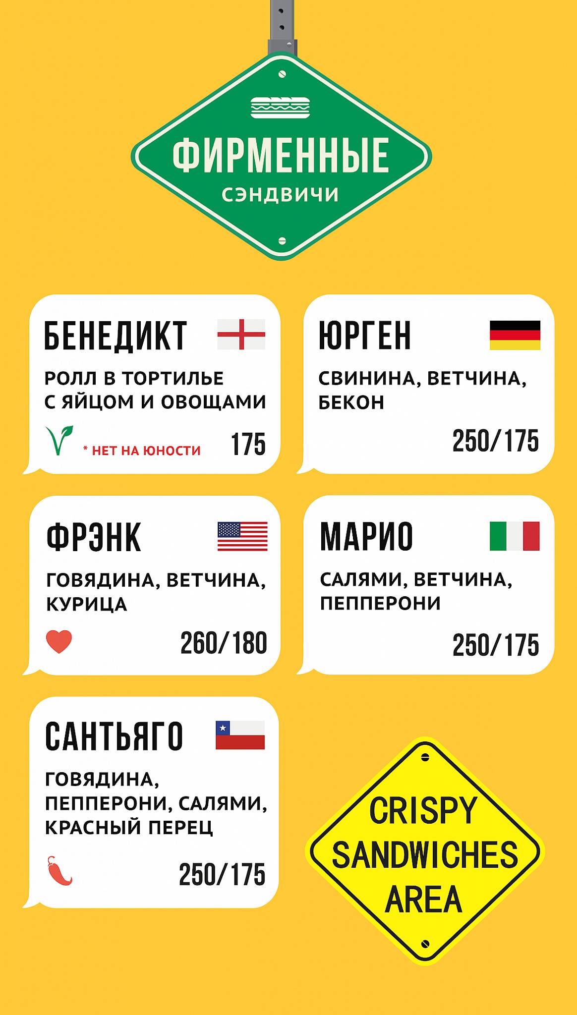 Sandwich street меню