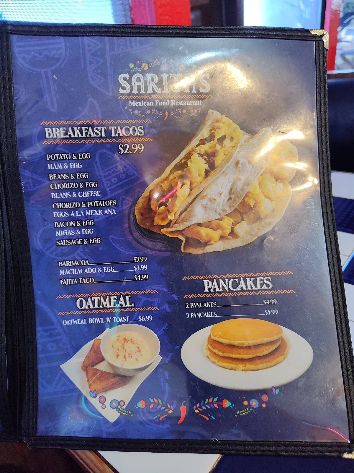 Sarita's Mexican Food меню