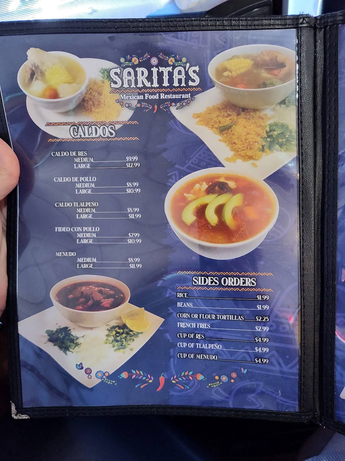 Sarita's Mexican Food меню