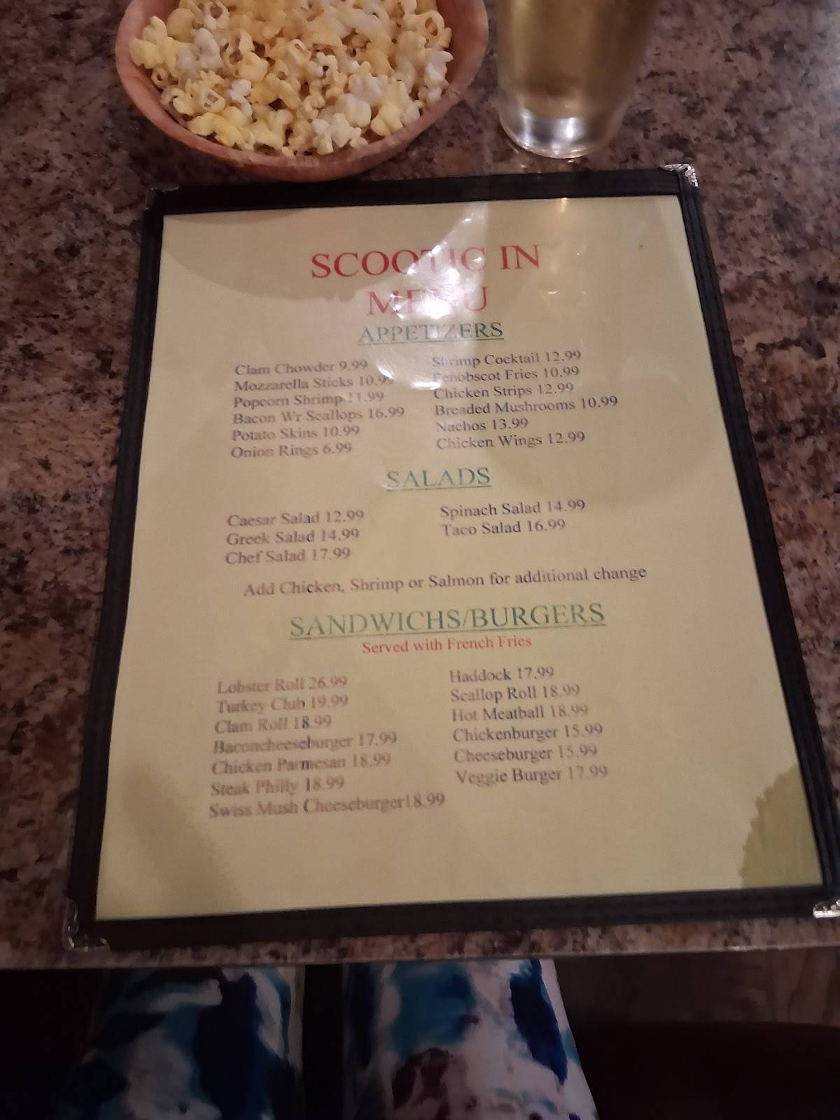 Scootic In Restaurant меню