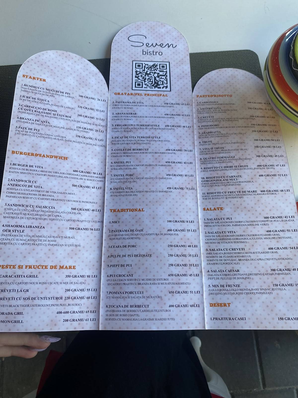 Seven Bistro меню