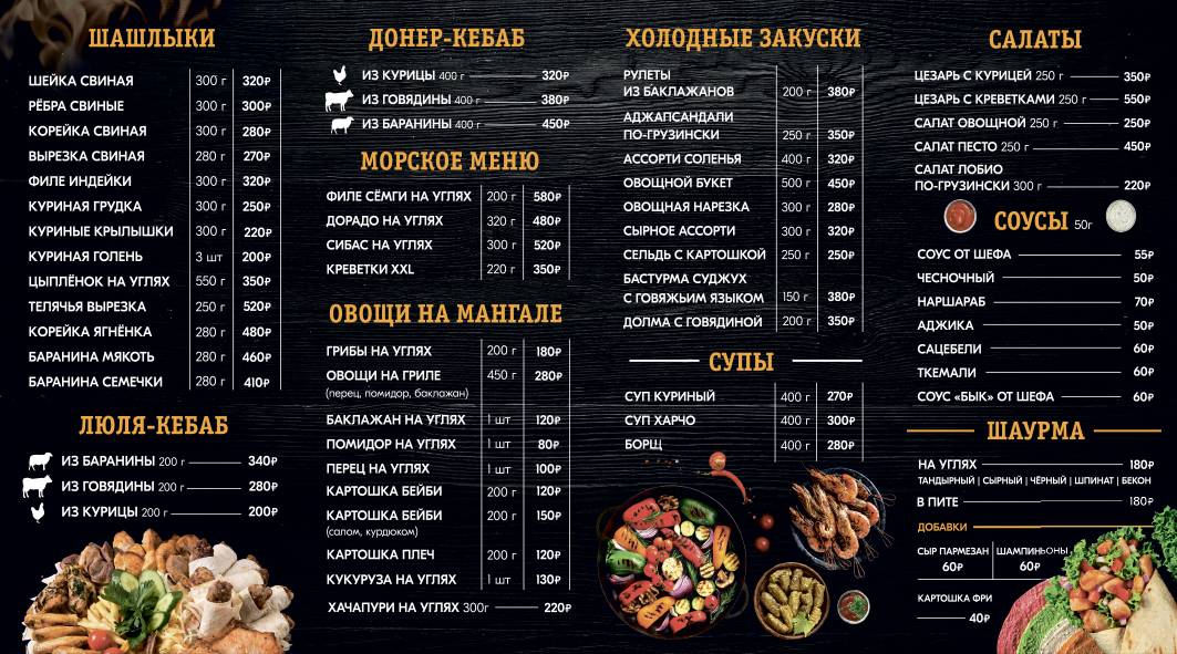 Топор меню