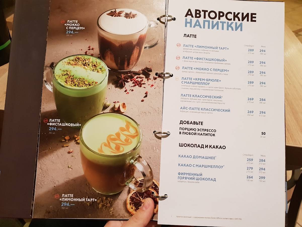 Шоколадница меню