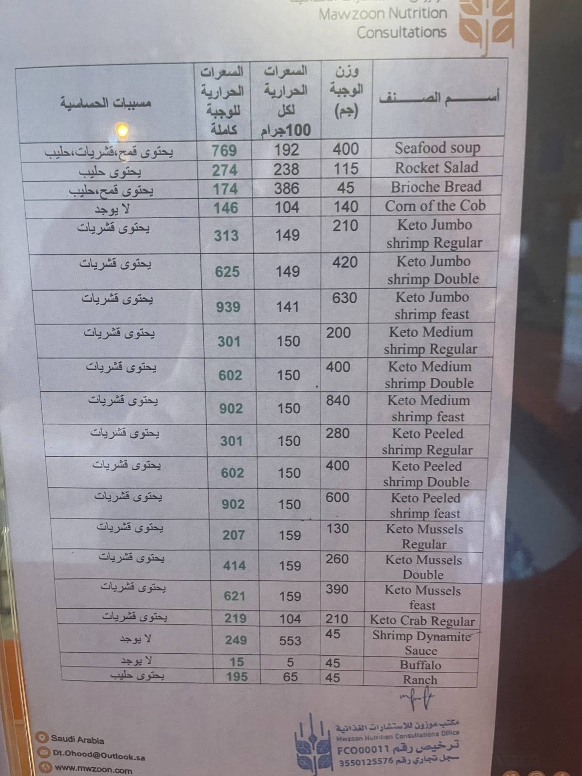 Shrimp Shack King Abdullah Rd меню