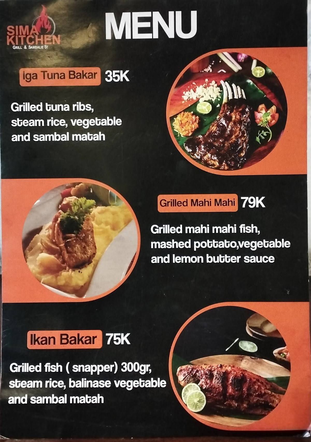 Sima Kitchen меню