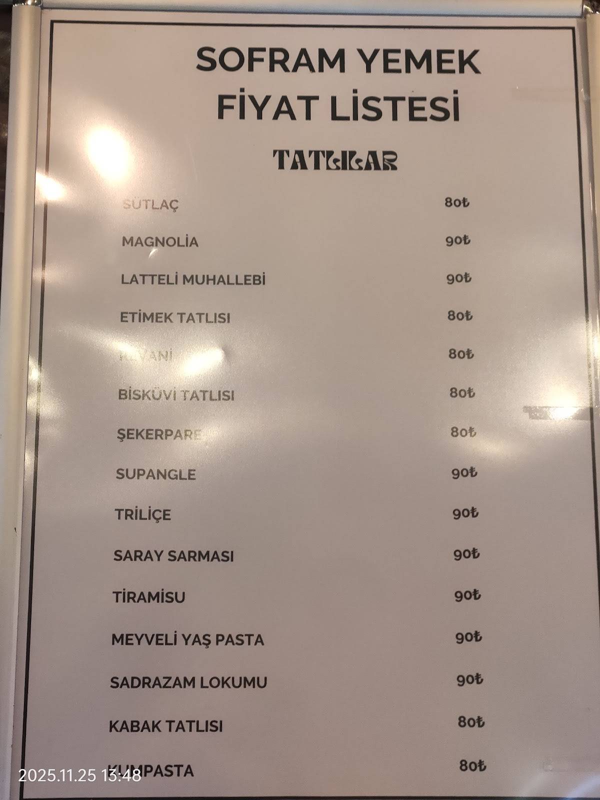 Sofram İzmit меню