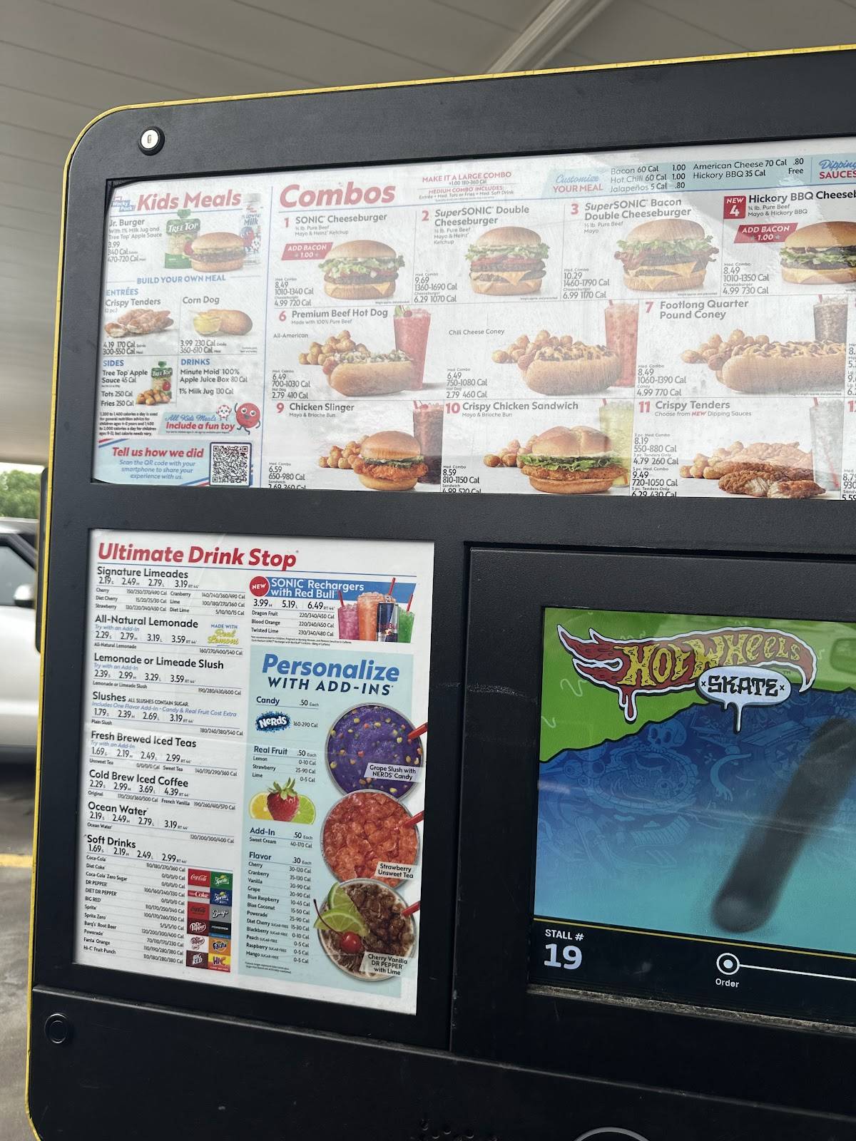 Sonic Drive-In меню