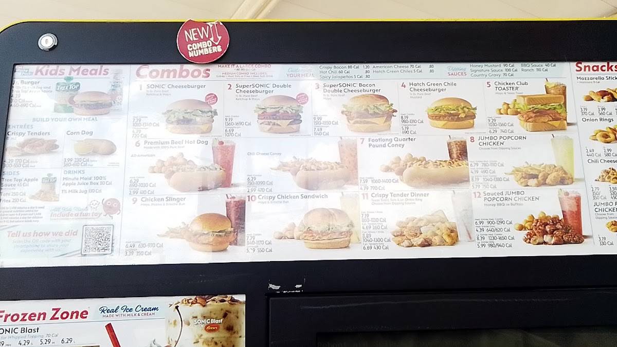 Sonic Drive-In меню
