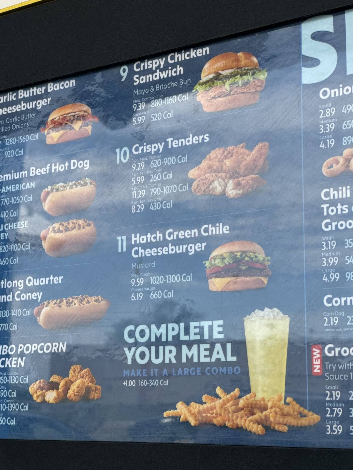 Sonic Drive-In меню