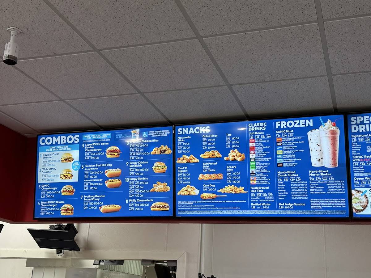 Sonic Drive-In меню