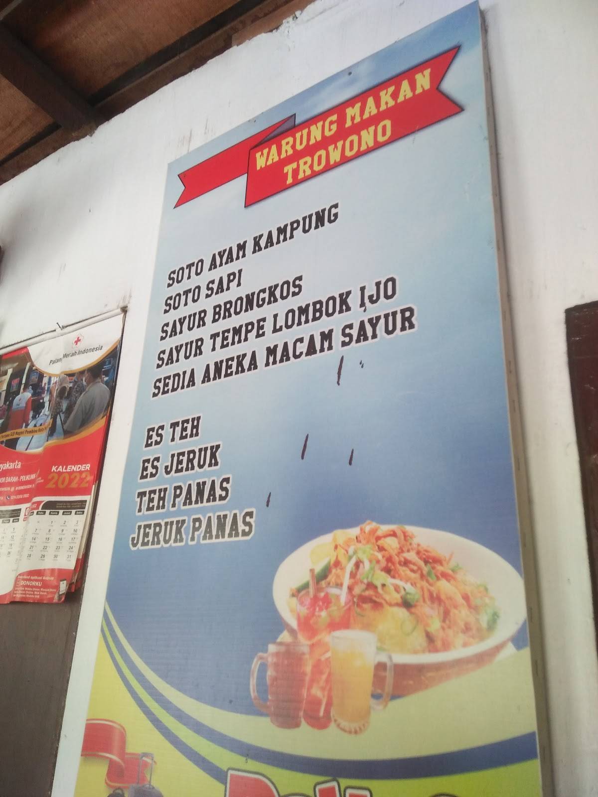 Soto Trowono меню