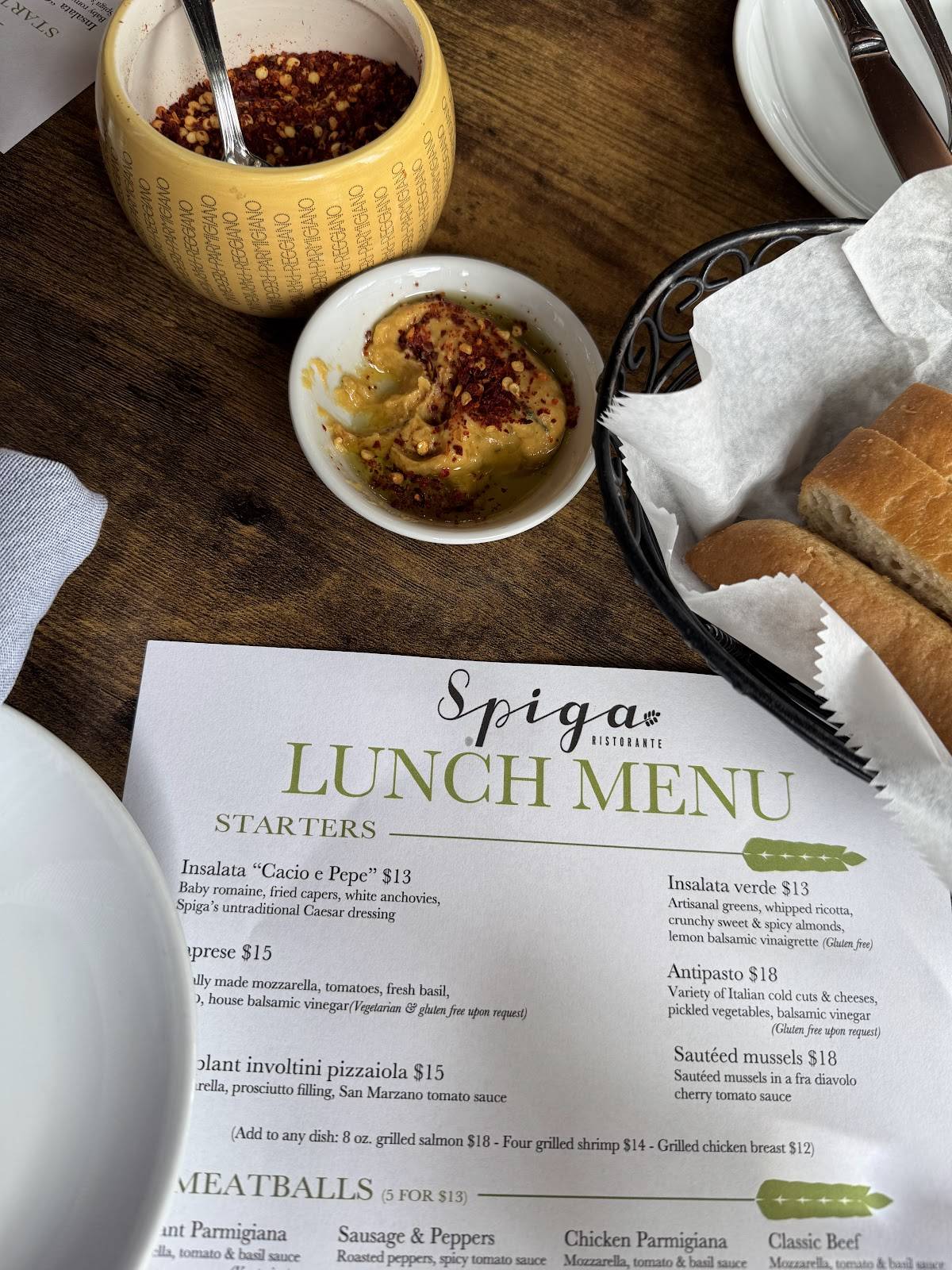 Spiga меню