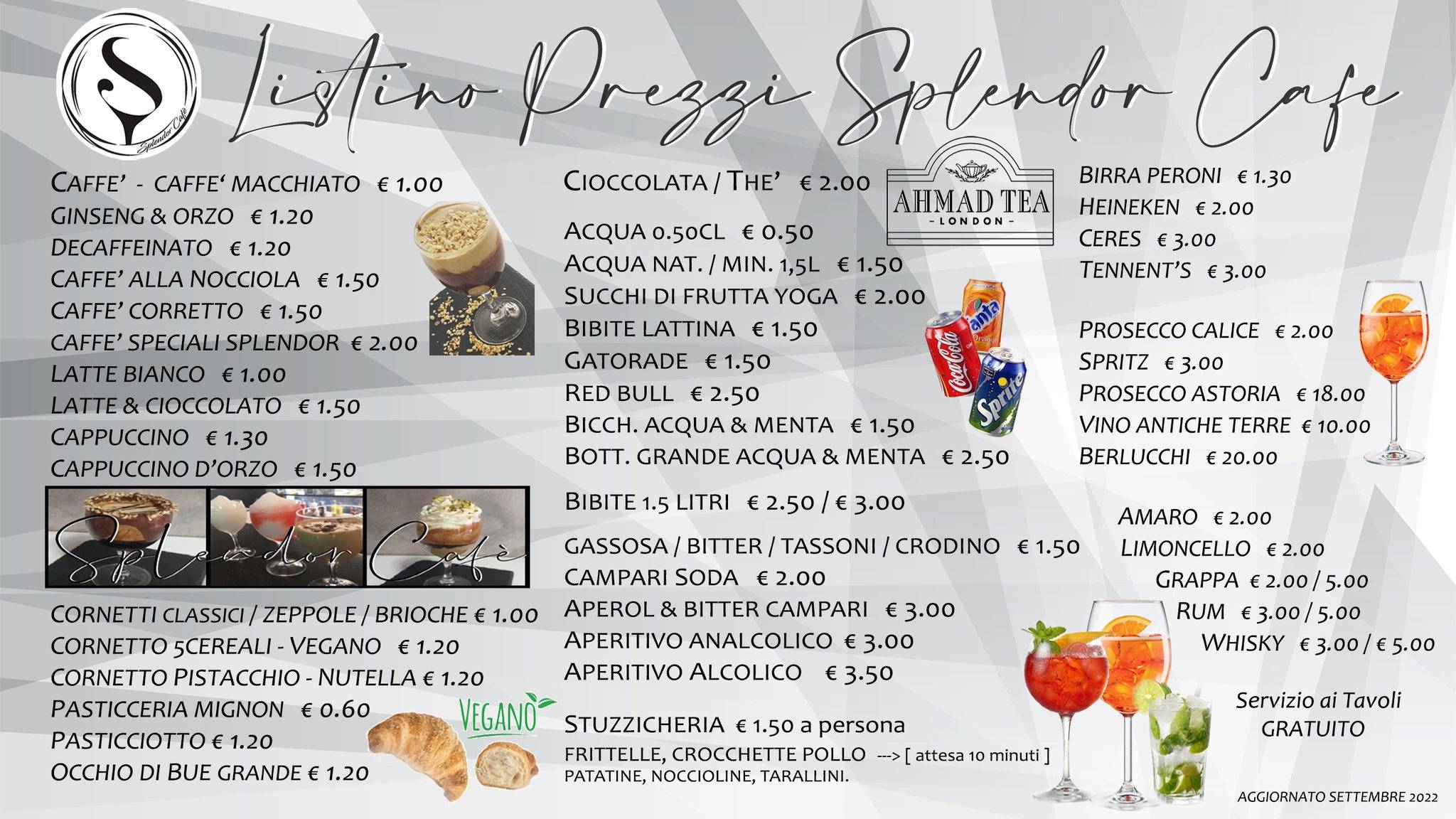 Splendor Cafè меню