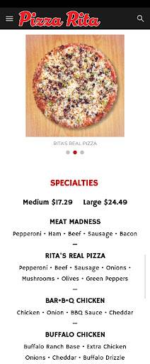 Pizza Rita меню