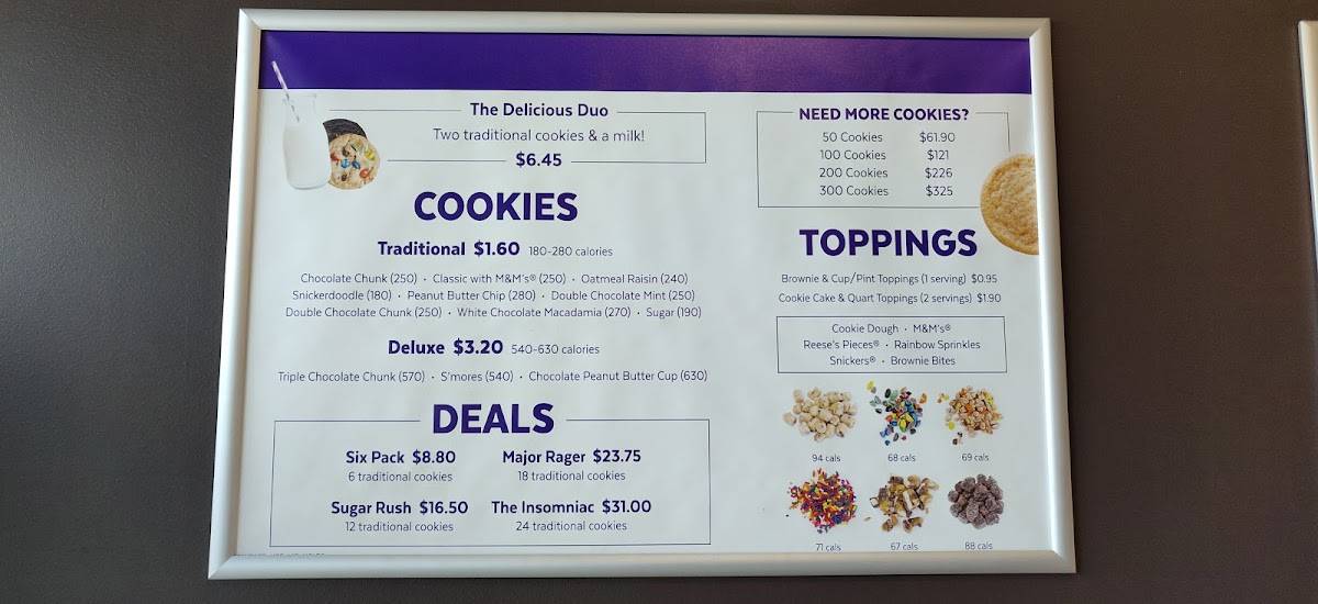 Insomnia Cookies меню