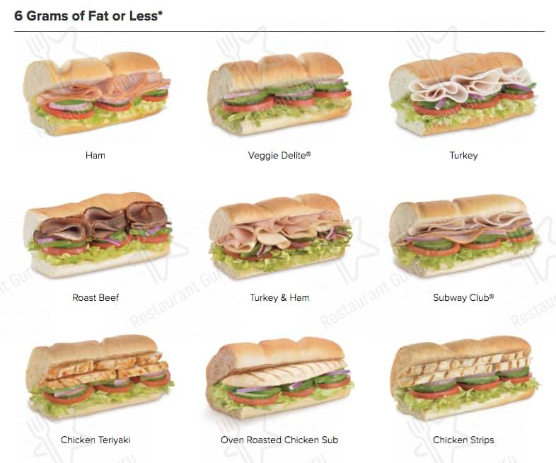 Subway Innaloo меню