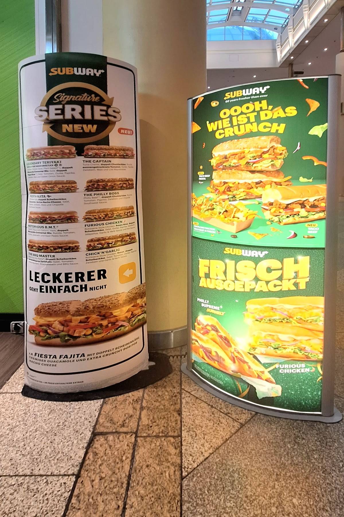 Subway меню