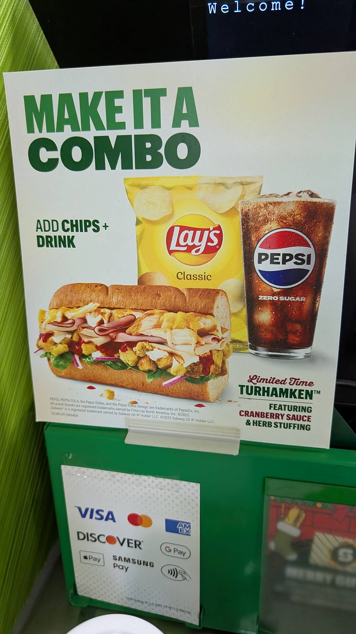 Subway меню